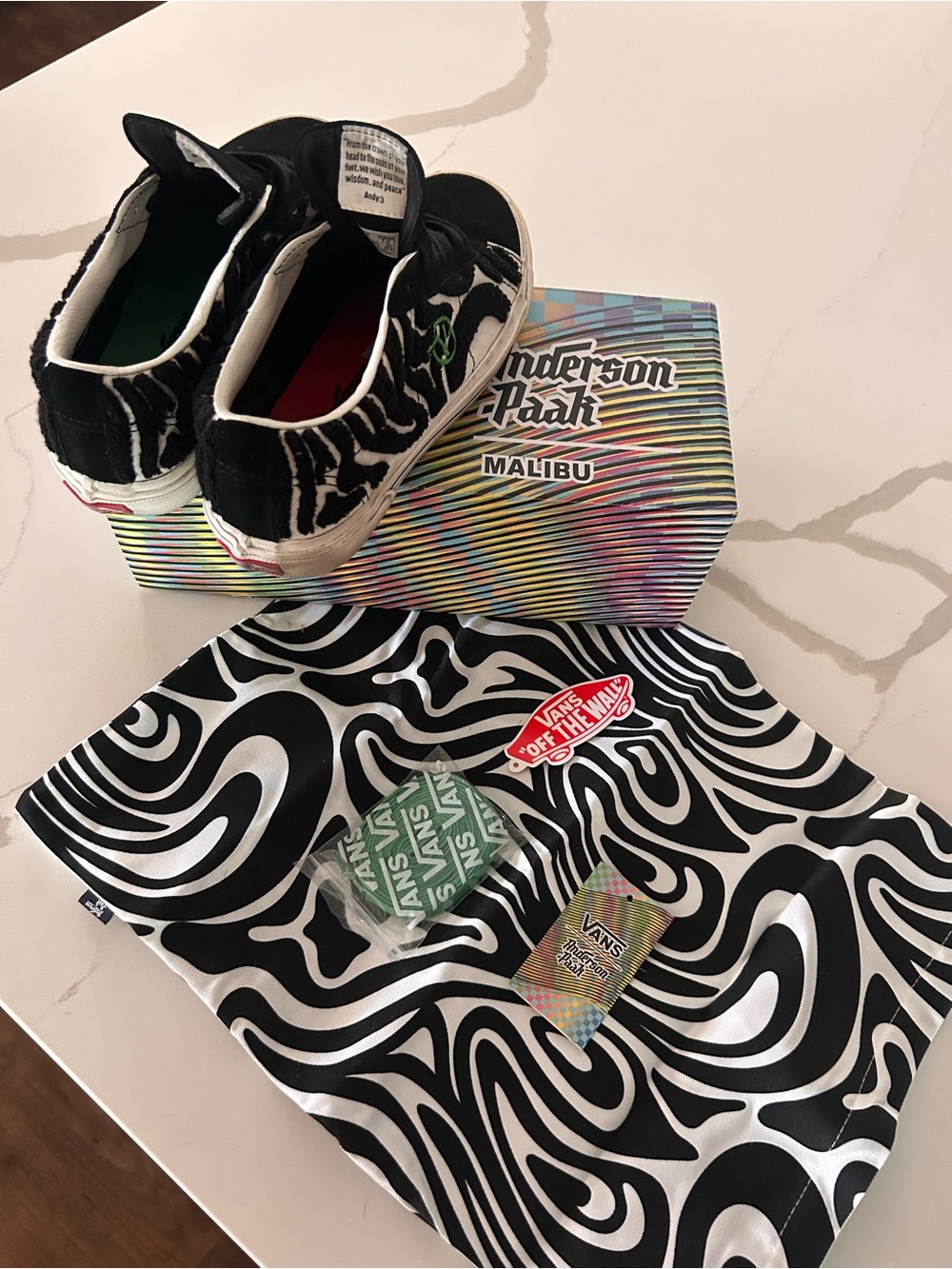 Vans Anderson .Paak Zebra Slip-On Sneakers - Black & White